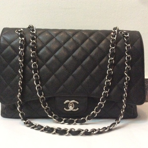 Chanel Chevron Patent Leather Classic Maxi Single Flap Bag - FINAL SAL –  LuxeDH